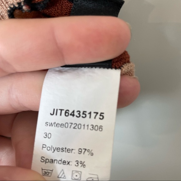 Shein Patchwork Crop Top Small Raw Hem Color Block Inverted Seam - Picture 3 of 9